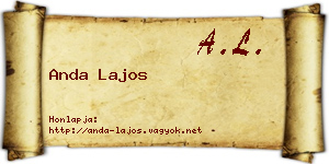 Anda Lajos névjegykártya