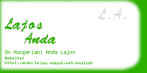 lajos anda business card